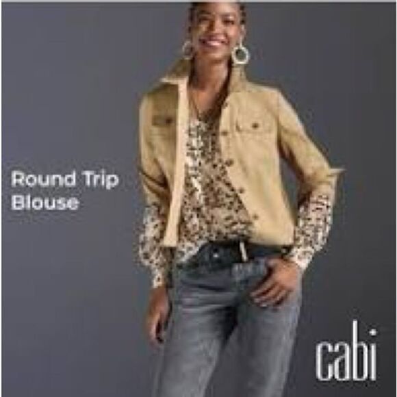 CAbi Round Trip Blouse Safari Print 4335 - Picture 1 of 9